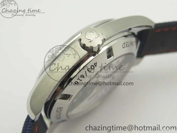 0216 EasyCare Aqua Terra Master Ryder Cup Edition VSF 1:1 Best Edition White Textured Dial on Blue Nylon Strap A8500 Super Clone 8016